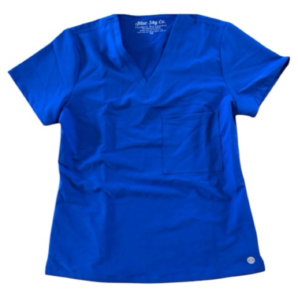 Blue Sky Co. Royal Blue Emerson Technical Scrub Top NWOT- Size XS